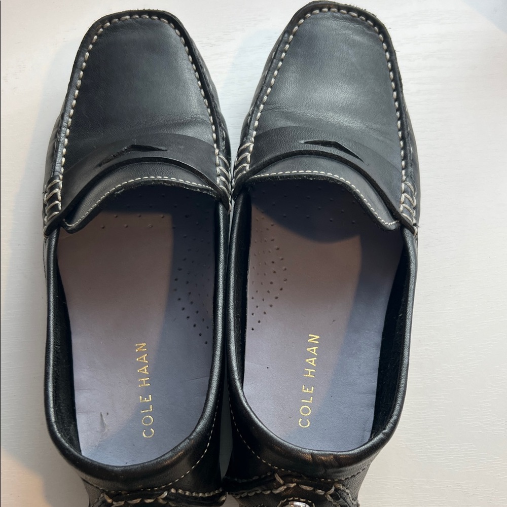 Cole Haan Black Leather Men's Slip-Ons - Picture 2 of 4